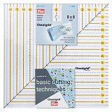 Серия "Omnigrid" - Линейка для пэчворка 8*8 дюйм, пластик, прозрачный/желтый, Prym, 611657