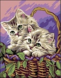 Купить недорого   Канва-страмин Royal Paris с рисунком "Entre Chats" 47,5*37см, MEZ Венгрия, 9880142-00420  в интернет магазине Фэмили хобби